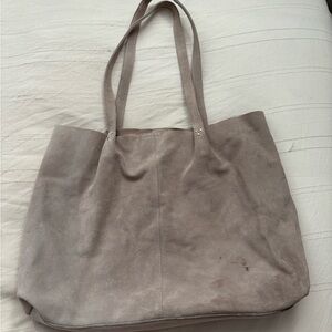 Haute Hippie Elegant Beige Suede Tote